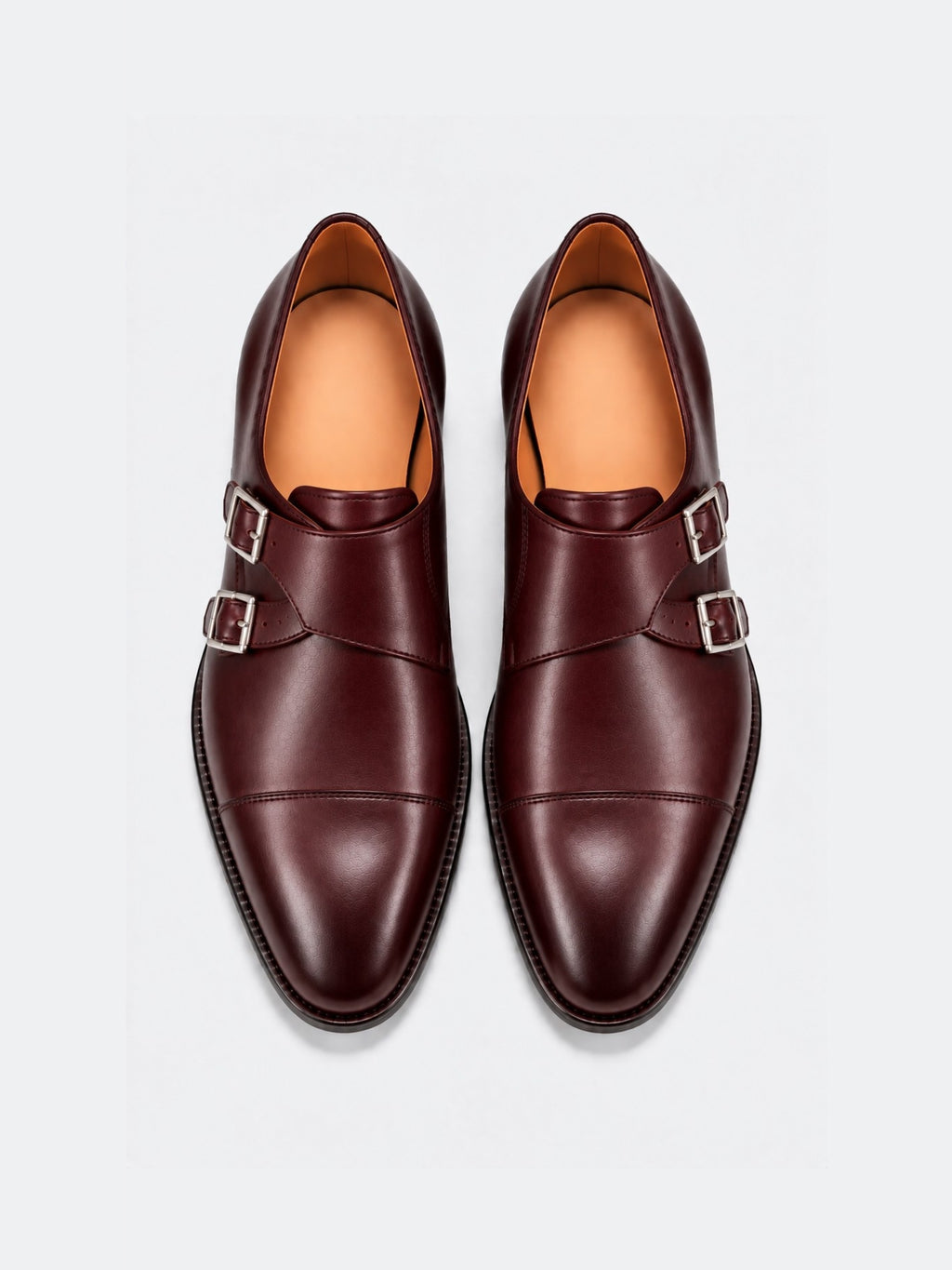 The Double Monkstrap - Burgundy Calf