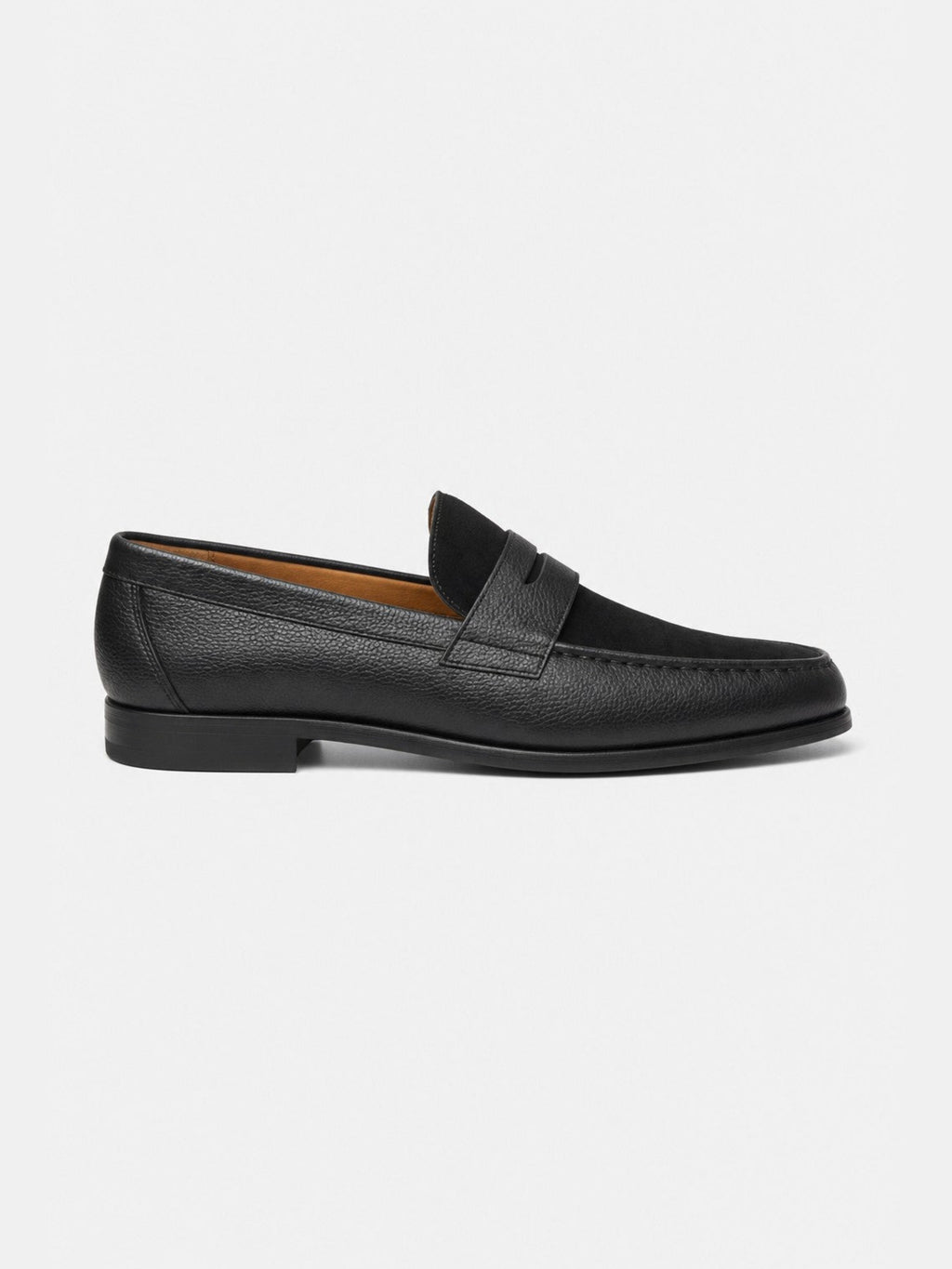 The Penny Loafer - Black Grain & Black Suede