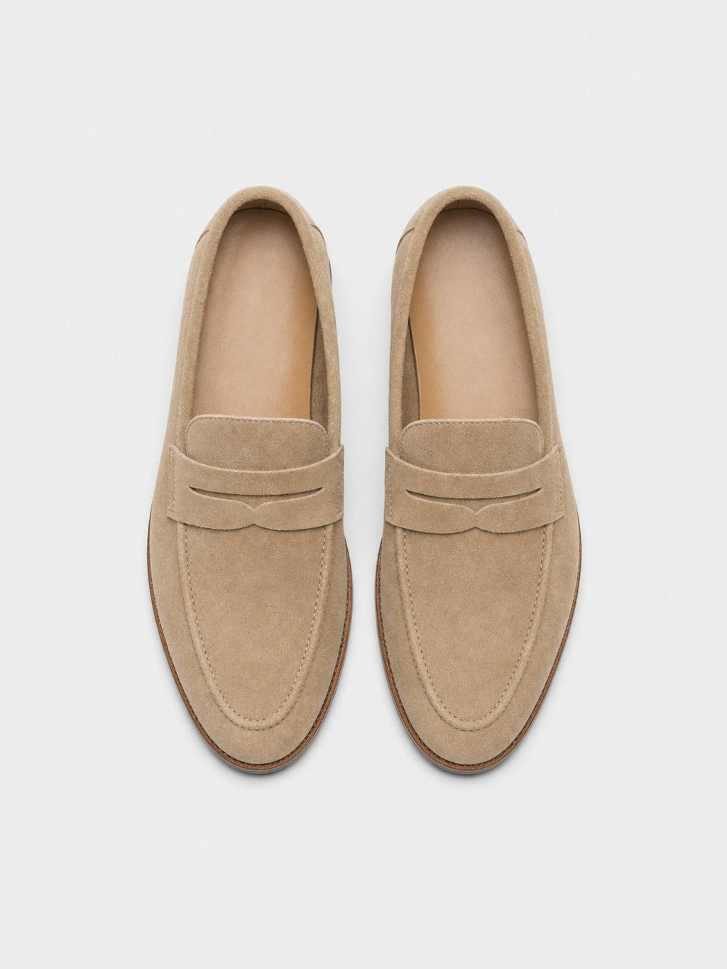 The Penny Loafer - Sand Suede - Unlined