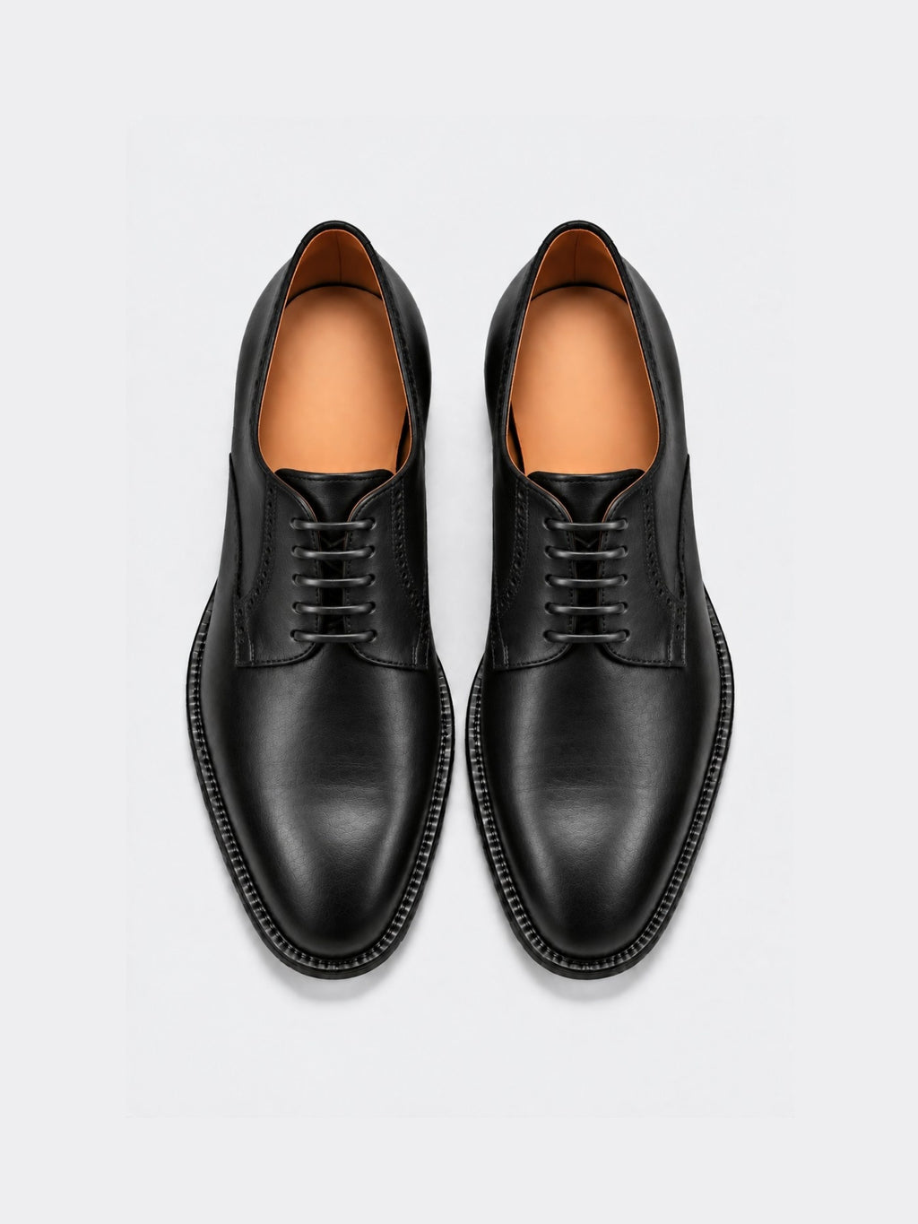 The Plain Toe Blucher Derby - Black Calf