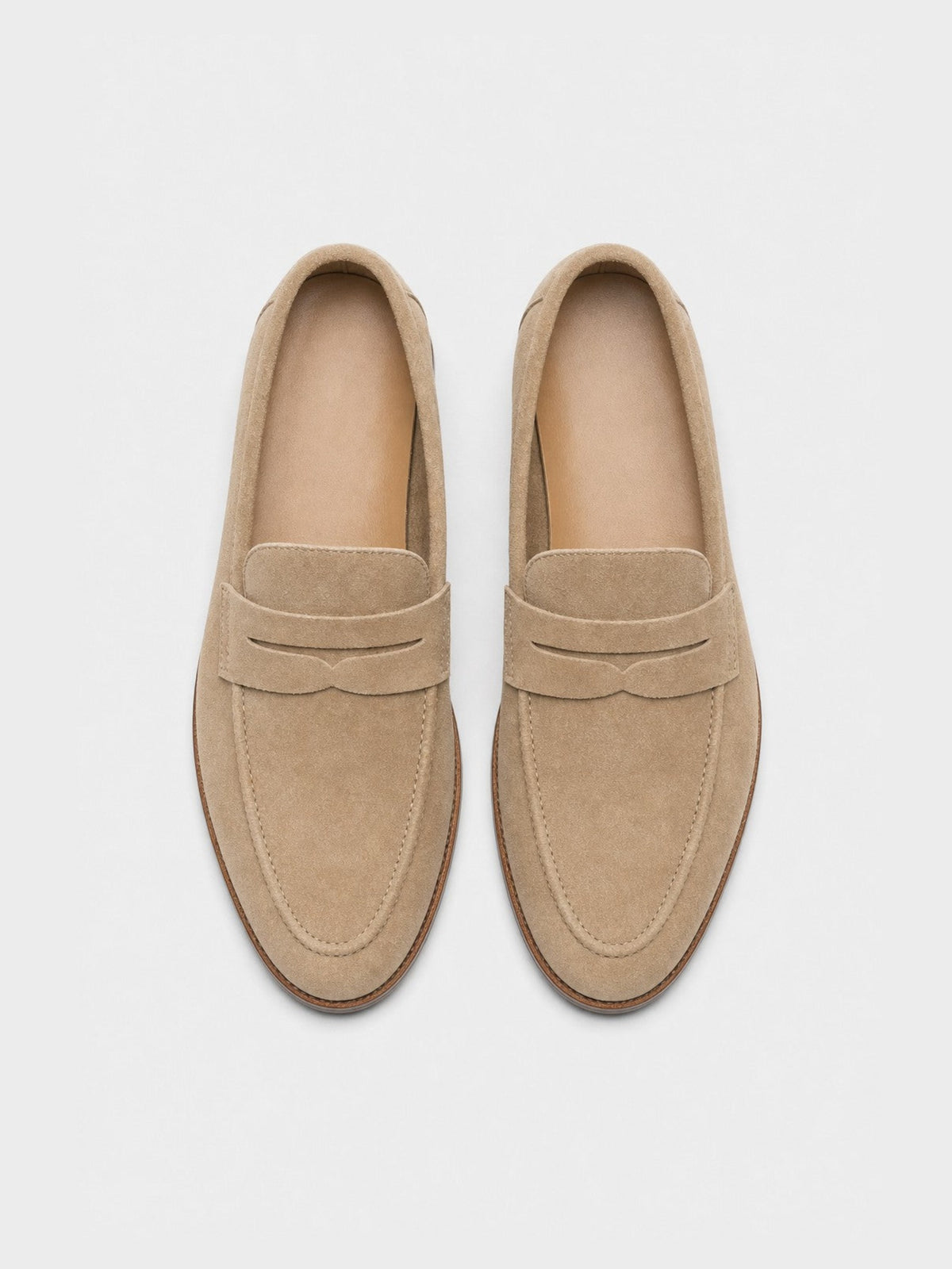 The Penny Loafer - Sand Suede - Unlined