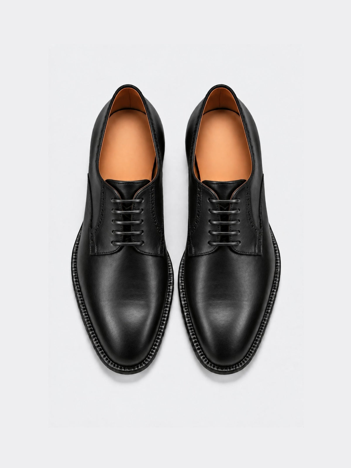 The Plain Toe Blucher Derby - Black Calf